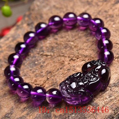 Bracelet Élastique En Cristal Violet Naturel Pour Femmes, Accessoires De Bricolage, Porte-Bonheur, Perles De Jade, Amulette D'exorcisme