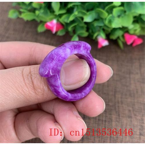 Bague En Jade Violet Naturel, Amulette De 20mm, Bijoux Sculptés À La Main, Cadeaux Porte-Bonheur Pour Femmes Et Hommes