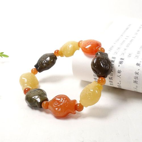 Bracelet En Soie De Poisson Doré En Jade Naturel, Réglable, Breloque, Bijoux, Accessoires De Mode, Amulette Sculptée À La Main Pour Femme