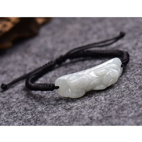 Bracelet En Émeraude Naturelle Personnalisable, N¿Ud À La Main, Réglable, Collier Rond En Jade, Bijoux Mode Homme Femme, Amulette Porte-Bonheur