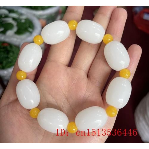 Perles Ovales En Jade Naturel Hotan Pour Femmes, Accessoires De Bracelet Élastique, Bijoux Faits À La Main, Amulette D'exorcisme