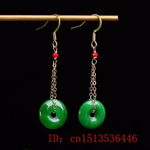 Boucles D'oreilles En Jade Vert Naturel Et Émeraude, Accessoires De Mode, Bijoux, Amulette Sculptée À Bricolage Main, Cadeaux Pour Femmes