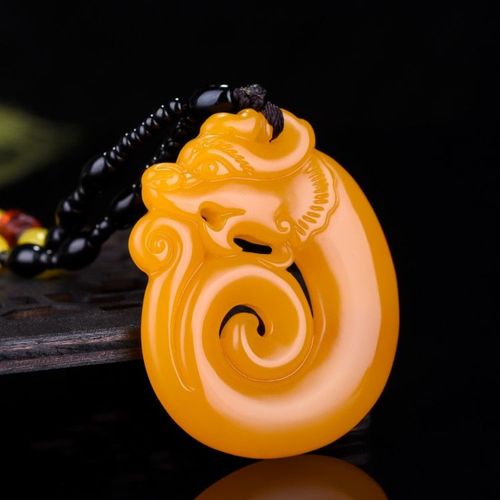 Pendentif Dragon Jade Jaune Sculpté, Collier Chinois Naturel, Bijoux À La Mode, Amulette Pour Femme Porte-Bonheur, Cadeaux, Chaîne De Chandail
