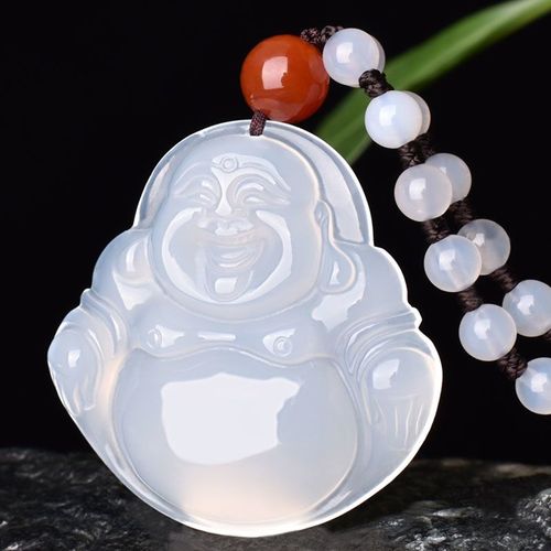 Collier Pendentif Bouddha En Agate Naturelle, Bijoux, Accessoires De Mode, Sculpté À La Main, Amulette Porte-Bonheur Pour Homme Et Femme, Chaîne De Pull