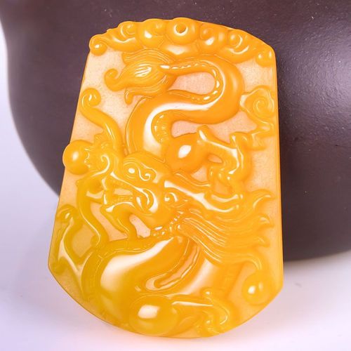 Pendentif En Jade Jaune Chinois Dragon, Collier De Perles, Bijoux De Charme, Accessoires De Mode Sculptés À La Main, Amulette Pour Homme, Cadeau, Vente En Gros