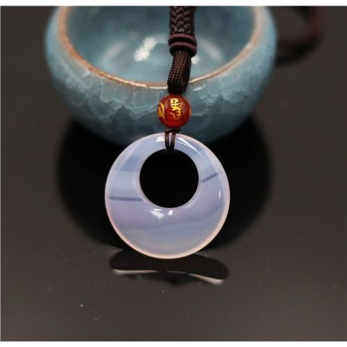 Pendentif Boucle De Sécurité En Agate Naturelle, Collier En Forme De Beignet, Bijoux, Accessoires De Mode, Sculpté À La Main, Amulette Porte-Bonheur, Cadeau Pour Homme Et Femme