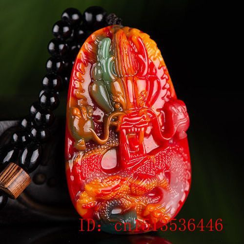 Collier Pendentif Dragon En Jade De Couleur Chinoise, Bijoux, Accessoires De Mode, Amulette Sculptée À La Main Pour Homme Et Femme, Chaîne De Pull