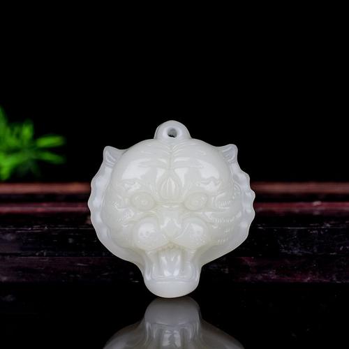 Collier Pendentif Tête De Tigre En Jade Vert, Bijou Chinois Sculpté À La Main, Relax, Guérison, Cadeau Porte-Bonheur Pour Femmes Et Hommes, Corde Gratuite