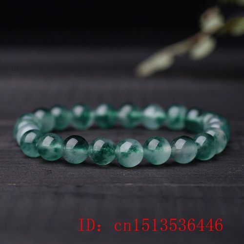 Bracelet En Jade Émeraude Naturelle, Perles 8-10mm, Bracelet Élastique, Breloque, Bijoux, Accessoires De Mode, Sculpté À La Main, Amulette Porte-Bonheur, Cadeau Pour Femme