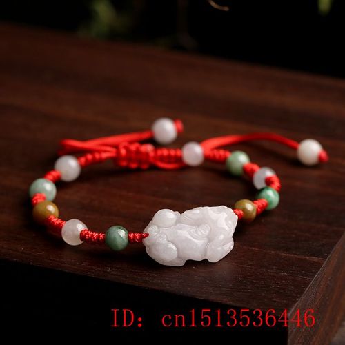 Bracelet Noué En Perles D'émeraude Pixiu, Personnalisé, Réglable, Accessoires De Bijoux, Bricolage, Amulette Sculptée À La Main Pour Homme Et Femme