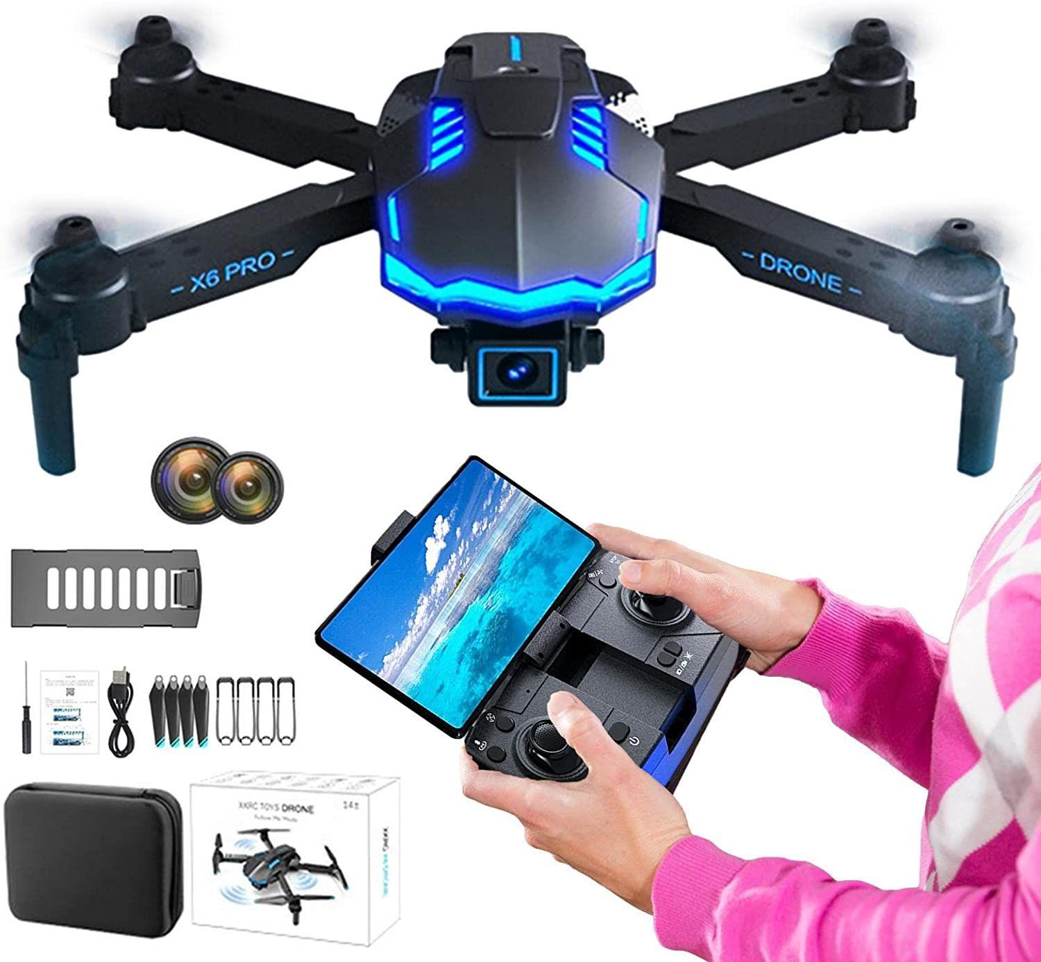 Drones avec caméra pour adultes 4k, drone d'évitement d'obstacles