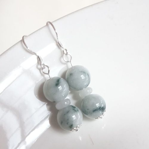 Boucles D'oreilles En Argent 925 Jade Naturel, Émeraude Circulaire, 10mm, Original, Bricolage À La Main, Accessoires, Perle Verte, Bijoux Pour Femmes