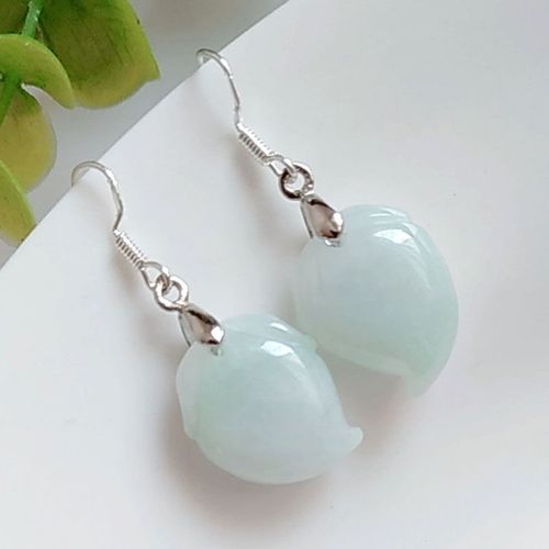 Boucles D'oreilles En Argent 925, Perles Naturelles Émeraude Pêche, Bricolage À La Main, Accessoires, Perle Verte, Porte-Bonheur, Cadeaux Pour Femmes, Bijoux En Pierre