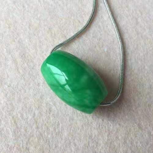 Perle De Jade Verte Naturelle, Pendentif De 20mm, Accessoires De Mode, Amulette Porte-Bonheur Sculptée À La Main Pour Femme, Chaîne De Pull