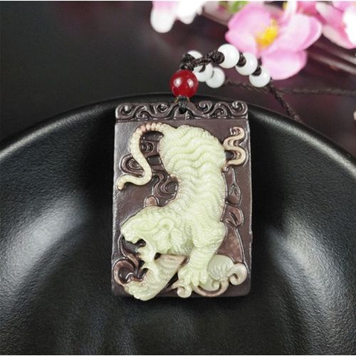 Pendentif Tigre En Jade Naturel, Perles, Collier, Breloque, Bijoux, Accessoires De Mode, Sculpté À La Main, Amulette Porte-Bonheur Pour Homme, Cadeaux