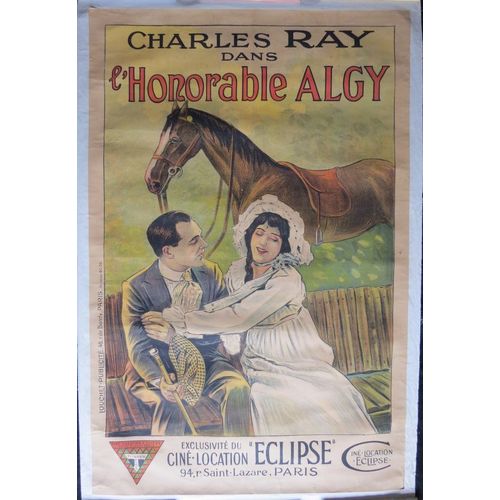 The Honorable Algy - Film Usa Muet 1916 Réalisation Raymond B. West Avec Charles Ray, Margaret Thompson, Howard C. Hickman - Affiche De Cinéma Entoilée - 80x120 Cm - Movie Poster - Cheval - Chevaux