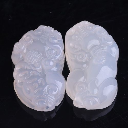 Une Paire De Pendentifs En Agate Naturelle Pixiu, Collier Dragon, Breloque, Bijoux, Accessoires De Mode, Sculpté À La Main, Amulette Porte-Bonheur Pour Homme Et Femme, Cadeaux