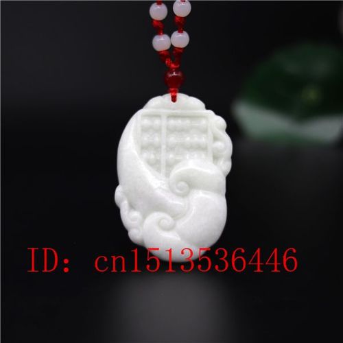 Pendentif Boulier Sculpté En Jade Blanc Naturel, Collier Chinois, Bijoux À Breloques, Amulette À La Mode, Cadeaux Porte-Bonheur Pour Hommes Et Femmes