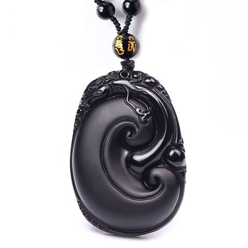 Pendentif En Obsidienne Naturelle Ruyi, Collier De Perles, Bijoux À Breloques, Accessoires De Mode, Amulette Porte-Bonheur Pour Homme, Cadeaux
