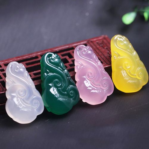 Collier En Agate Naturelle Ruyi, Pendentif En Perles, Bijoux, Accessoires De Mode, Sculpté À La Main, Amulette Porte-Bonheur, Cadeau Pour Homme Et Femme