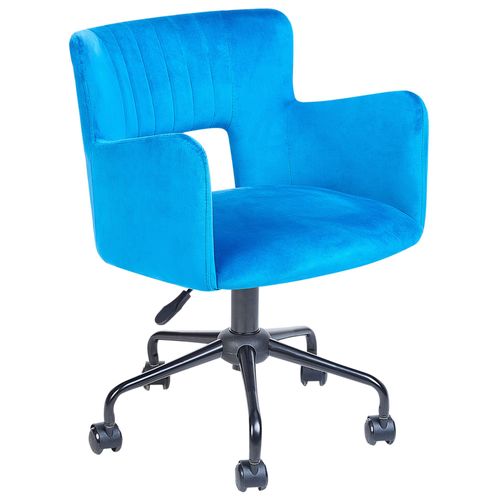 Chaise De Bureau En Velours Bleu Sanilac