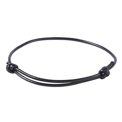 Zense - Bracelet Fin Noir Pour Homme En Corde Cirée Ajustable Zb0360