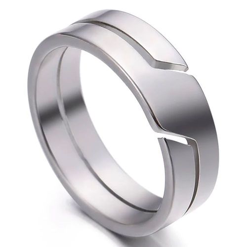 Zense - Bague Homme Avec Structure Fendue Argentée Zr0174