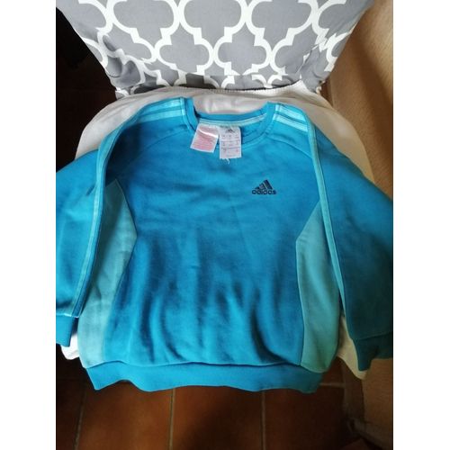Sweat Adidas 3/4 Ans 70% Coton,30% Polyester