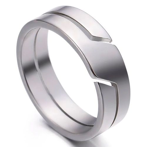 Zense - Bague Homme Avec Structure Fendue Argentée Zr0174