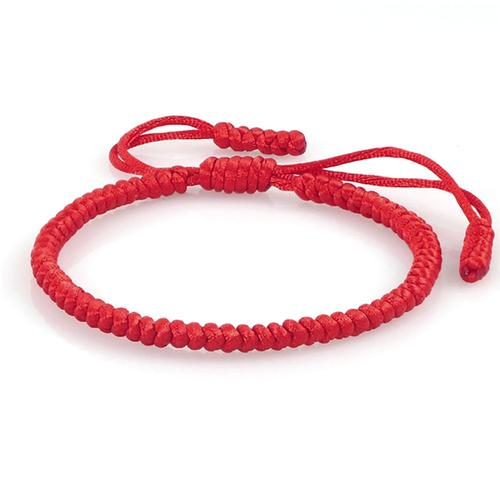 Zense - Bracelet Tibétain Rouge Tressé Ajustable Pour Homme Zb0365