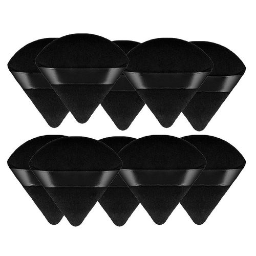 6/10pcs Chaud Coton Cosmétiques Doux Lavable Éponge Triangle Bouffée De Poudre De Velours 