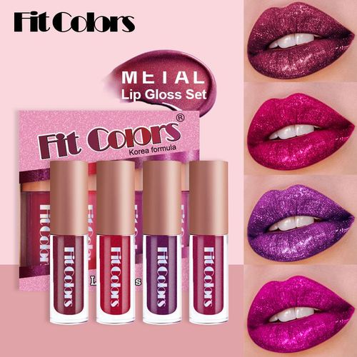 Rouge À Lèvres Liquide D.Lique À Paillettes Fines, Étanche, Brcorporelle, Satiné, D.Lique, Maquillage Durable, Miles, Lot De 4 Pièces, 256 