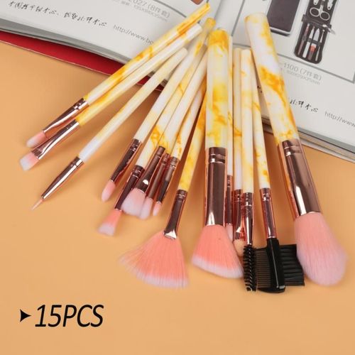 Ensemble De Mini Pinceaux De Maquillage De Voyage Pour Femmes, 15 Pièces, Portable, Doux, Correcteur De Beauté, Fond De Teint, Ombre À Paupières 