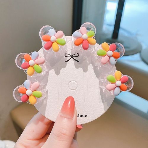 Pinces À Cheveux En Acrylique Pour Enfants, Mini Crabes Pour Filles, Petites Épingles À Cheveux Pour Enfants, Fleur Mignonne, Pinces À Fruits, Accessoires Coréens, 6 Pièces 