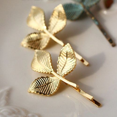 Pinces À Cheveux En Feuille De Métal Pour Femmes, Épingles À Cheveux En Perles, Beauté Branche D'olive, Barrettes Dorées, Accessoires De Coiffure Coréens 