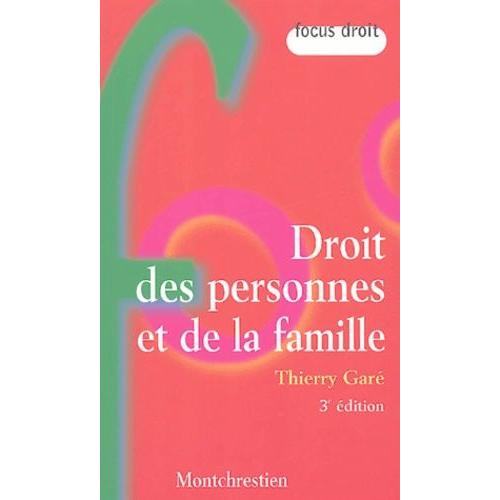 Droit Des Personnes Et De La Famille