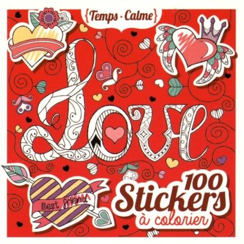 100 Stickers À Colorier, Love
