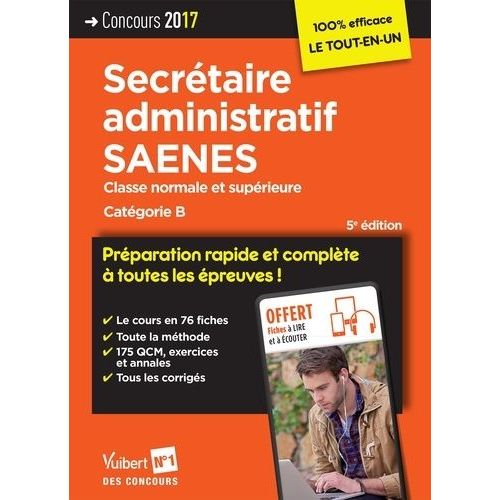 Secrétaire Administratif Saenes - Classe Normale Et Supérieure Catégorie B