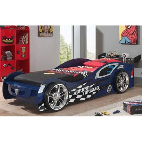 Lit Voiture 246,6x111x68 Cm Couchage 90x200 Cm Bleu