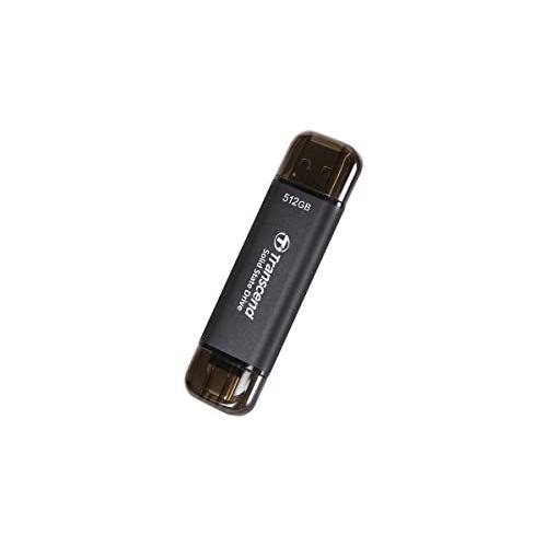 Transcend ESD310C - SSD - 512 Go - externe (portable) - USB 3.2 Gen 2x1 (USB-C connecteur) - noir