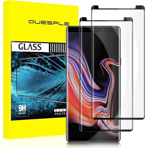 [2 Pièces] Verre Trempé Pour Samsung Galaxy Note 9, Haute Qualité 3d Incurvé Couverture Complète, Dureté 9h, Sans Bulles, Film Protection Écran Compatible Avec Samsung Note9