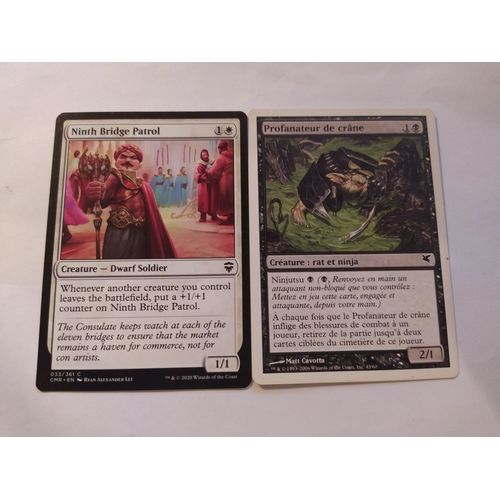 Ninth Bridge Patrol // Patrouille Du Neuvième Pont (Commander Legends) + Skullsnatcher // Profanateur De Crâne ( Hachette Encyclodia Inserts 5 - Deck Ninja)