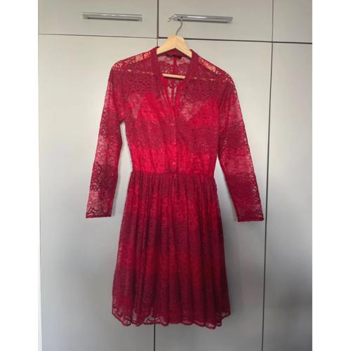 Robe Maje Rouge En Dentelle 