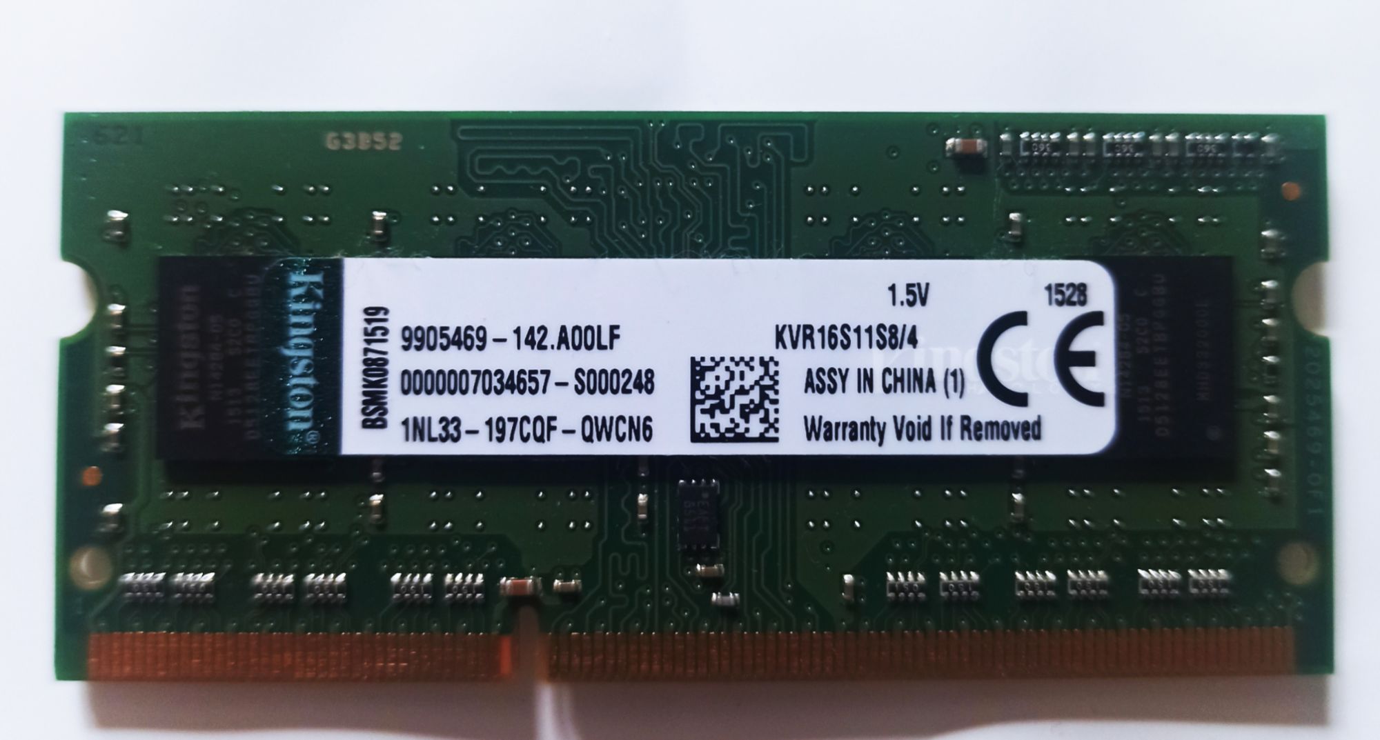 Barrette Mémoire 4Go RAM DDR3 Kingston KCP316NS8/4 DIMM PC3-12800U