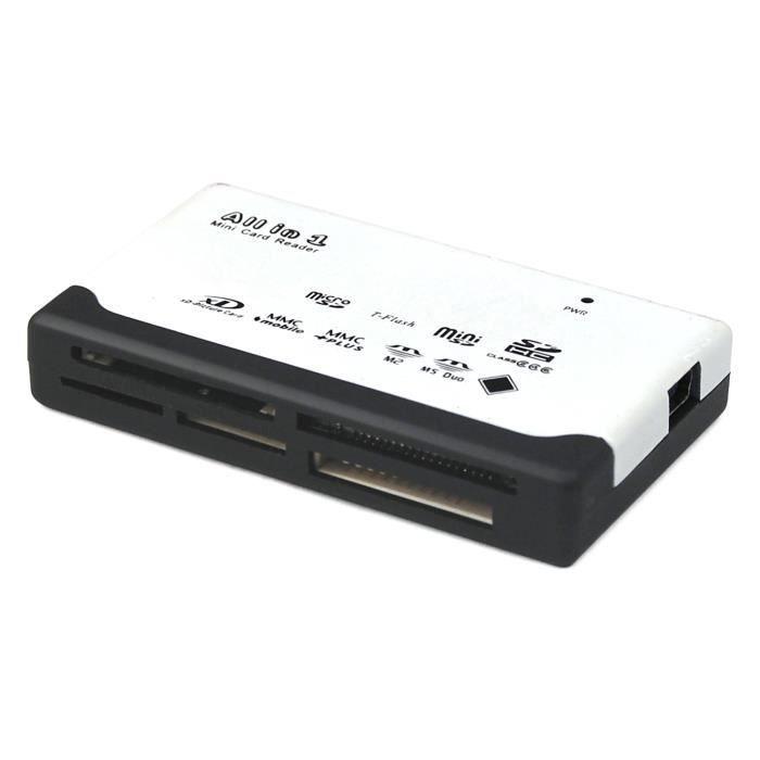 Lecteur de carte mémoire externe tout-en-un, pour USB Mini SDHC M2 MMC XD  CF, ✓ Meilleur prix au Maroc et ailleurs