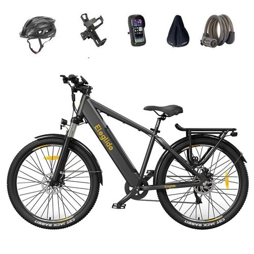 Eleglide T1 Vélo Cyclomoteur Électrique 36v 13ah 250w Vélo De Trekking Noir + Ensemble De Cinq Pièces