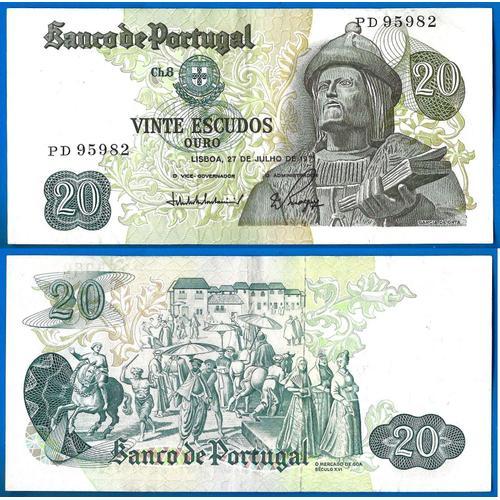 Portugal 20 Escudos 1971 De Orta Escudos Europe Billet