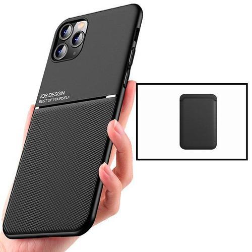 Kit Coque Magnétique Lux + Portefeuille Magnétique Noir Pour Iphone 11