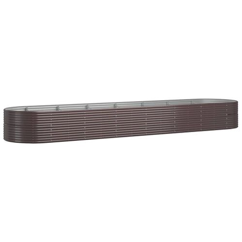 Vidaxl Jardinière De Jardin Acier Enduit De Poudre 584x140x68cm Marron