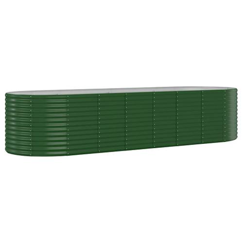 Vidaxl Jardinière De Jardin Acier Enduit De Poudre 322x100x68 Cm Vert